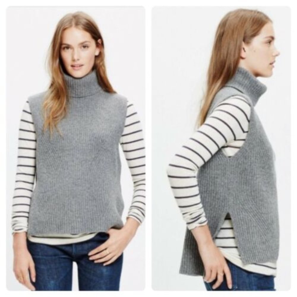 Madewell Sleeveless Merino Wool Turtleneck Size S